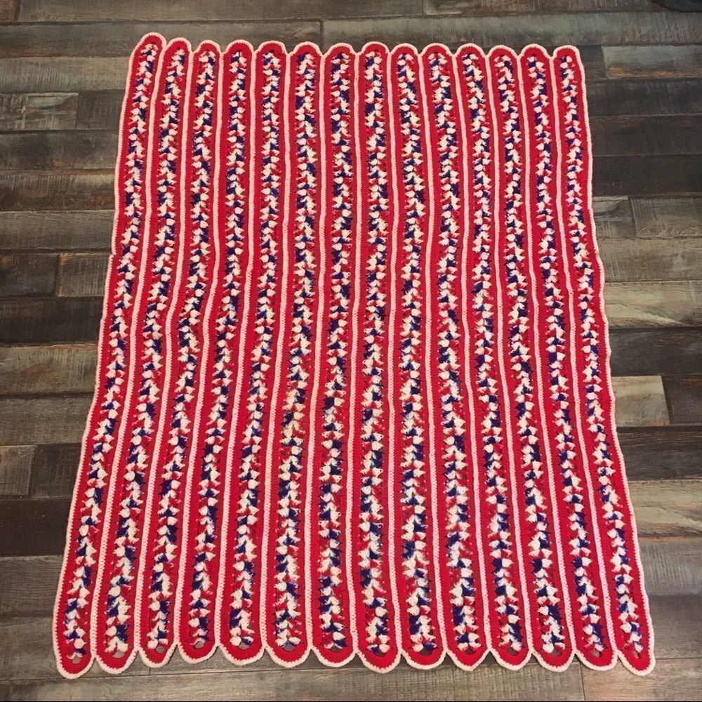Vintage Hand Crocheted Afghan